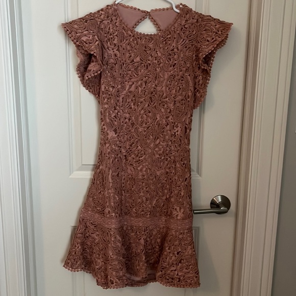 Mauve backless embroidered dress - NWOT - Picture 1 of 7